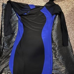 Blue and black dress